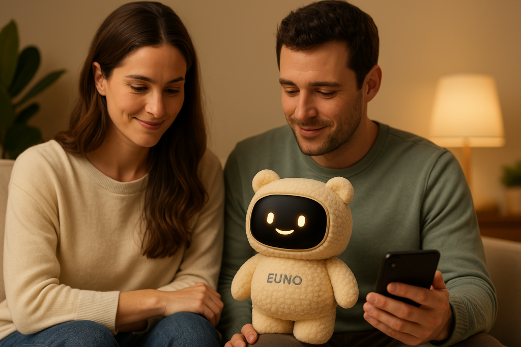 Parents utilisant l’application Euno
